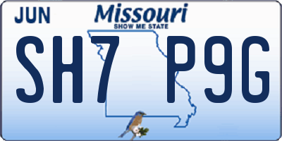 MO license plate SH7P9G