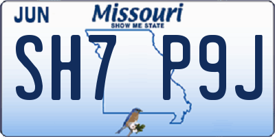 MO license plate SH7P9J