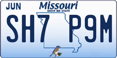 MO license plate SH7P9M