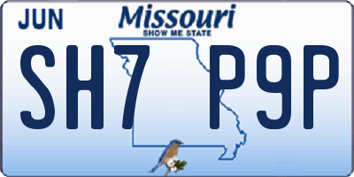 MO license plate SH7P9P
