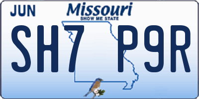 MO license plate SH7P9R