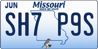 MO license plate SH7P9S