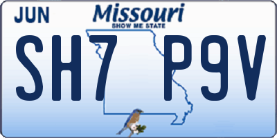 MO license plate SH7P9V