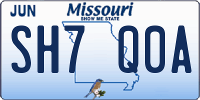 MO license plate SH7Q0A