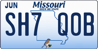 MO license plate SH7Q0B