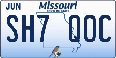 MO license plate SH7Q0C