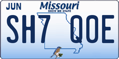 MO license plate SH7Q0E