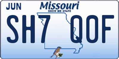 MO license plate SH7Q0F