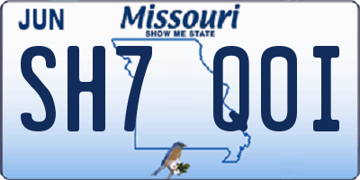 MO license plate SH7Q0I