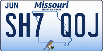 MO license plate SH7Q0J