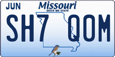 MO license plate SH7Q0M
