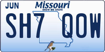MO license plate SH7Q0W