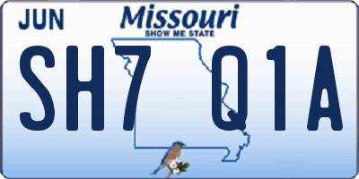 MO license plate SH7Q1A