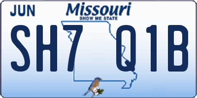 MO license plate SH7Q1B