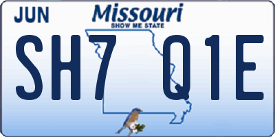 MO license plate SH7Q1E