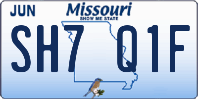 MO license plate SH7Q1F