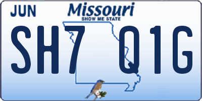 MO license plate SH7Q1G
