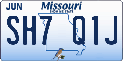MO license plate SH7Q1J