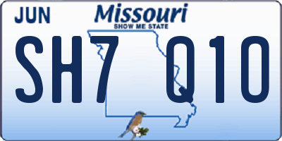 MO license plate SH7Q1O