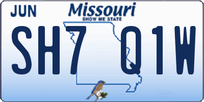 MO license plate SH7Q1W