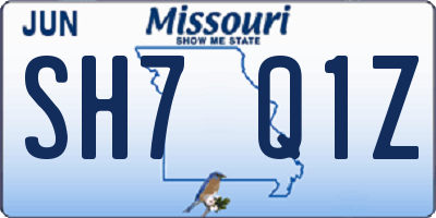 MO license plate SH7Q1Z