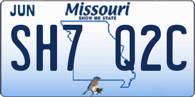 MO license plate SH7Q2C