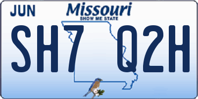 MO license plate SH7Q2H