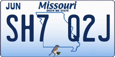 MO license plate SH7Q2J