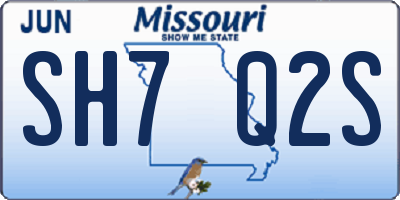 MO license plate SH7Q2S