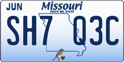 MO license plate SH7Q3C