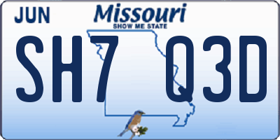 MO license plate SH7Q3D