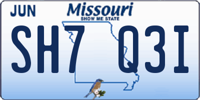 MO license plate SH7Q3I