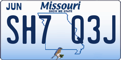 MO license plate SH7Q3J
