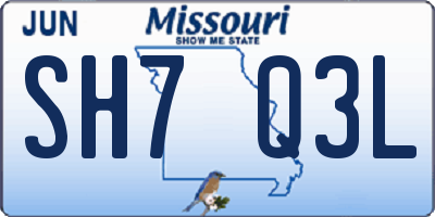 MO license plate SH7Q3L