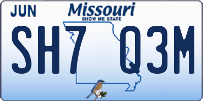 MO license plate SH7Q3M