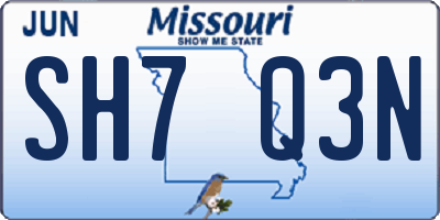 MO license plate SH7Q3N