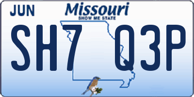 MO license plate SH7Q3P