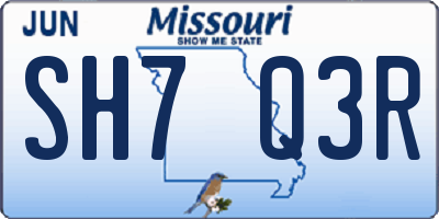 MO license plate SH7Q3R