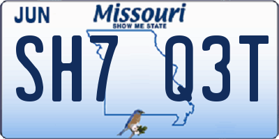 MO license plate SH7Q3T