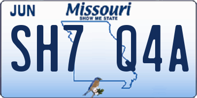 MO license plate SH7Q4A
