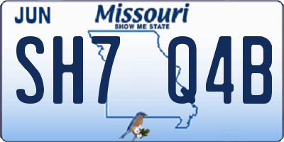 MO license plate SH7Q4B