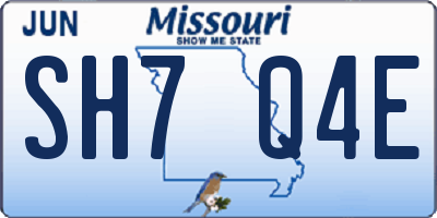 MO license plate SH7Q4E