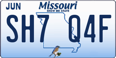 MO license plate SH7Q4F