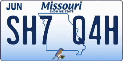 MO license plate SH7Q4H