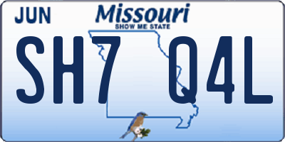 MO license plate SH7Q4L