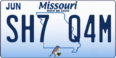 MO license plate SH7Q4M