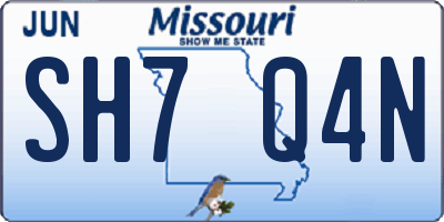 MO license plate SH7Q4N