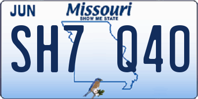 MO license plate SH7Q4O