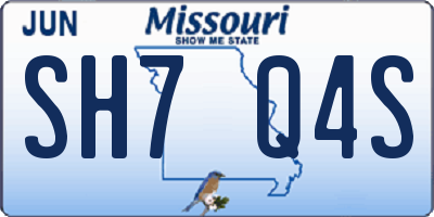 MO license plate SH7Q4S