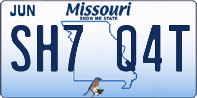 MO license plate SH7Q4T